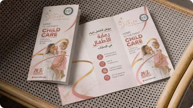 Tri-fold corporate brochure mockup