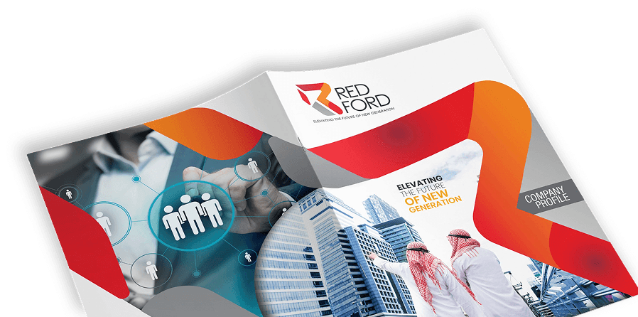 Open tri-fold brochure mockup