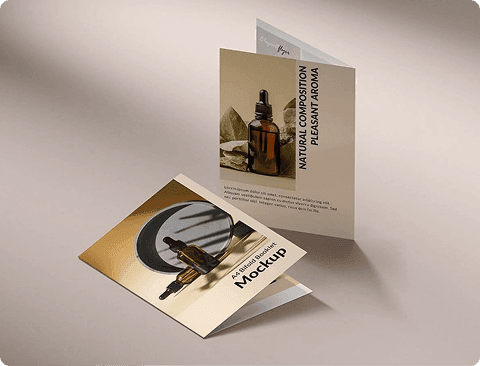 Brochure design mockup — dark folded brochure