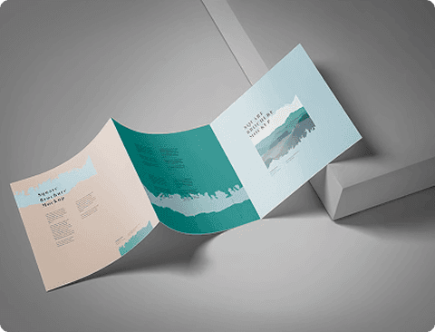 Brochure design mockup — blue brochure
