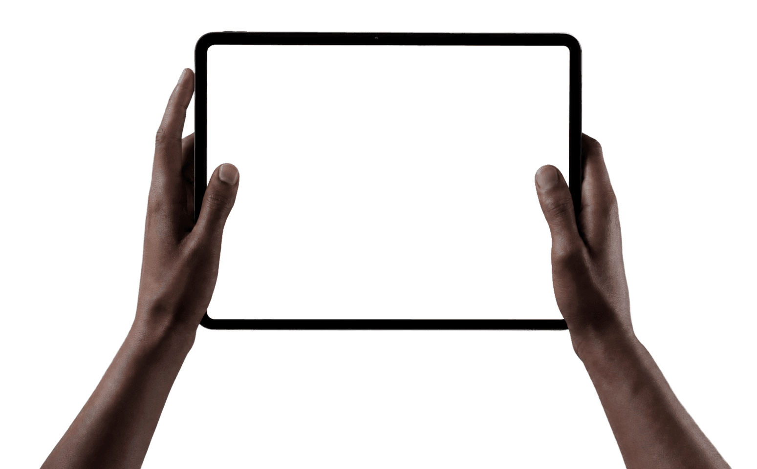 Hands holding a tablet displaying the Waltron solar energy platform website