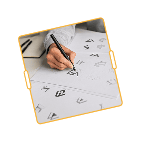 Hand sketching logo concepts