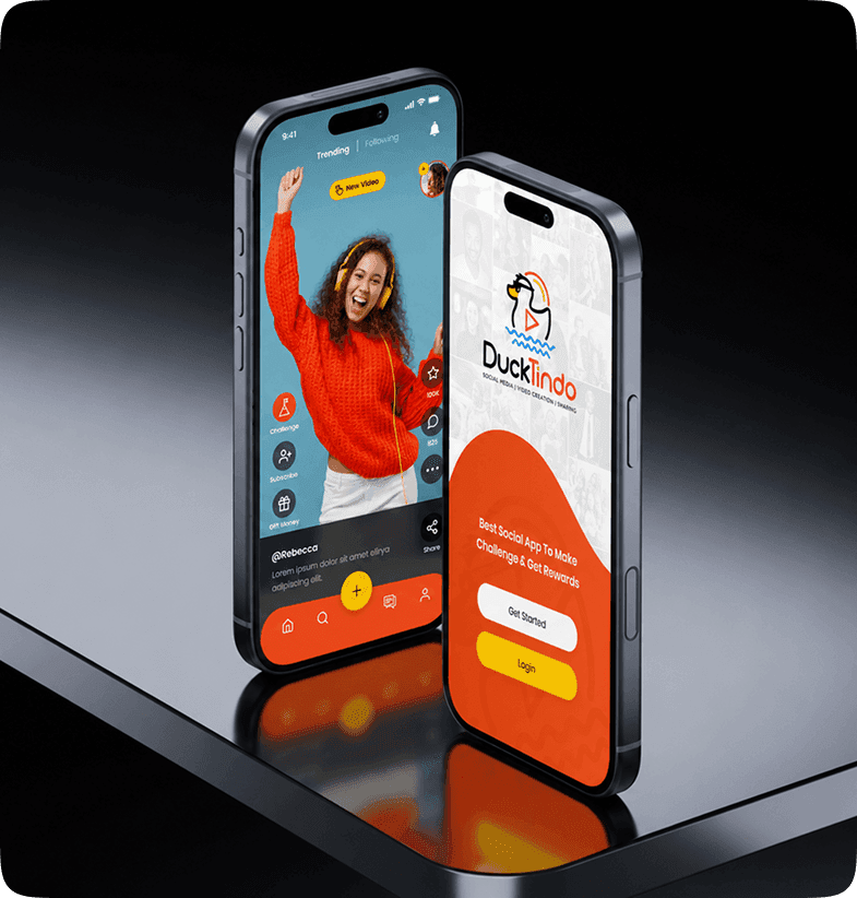 Two smartphones showcasing Branex mobile app interfaces