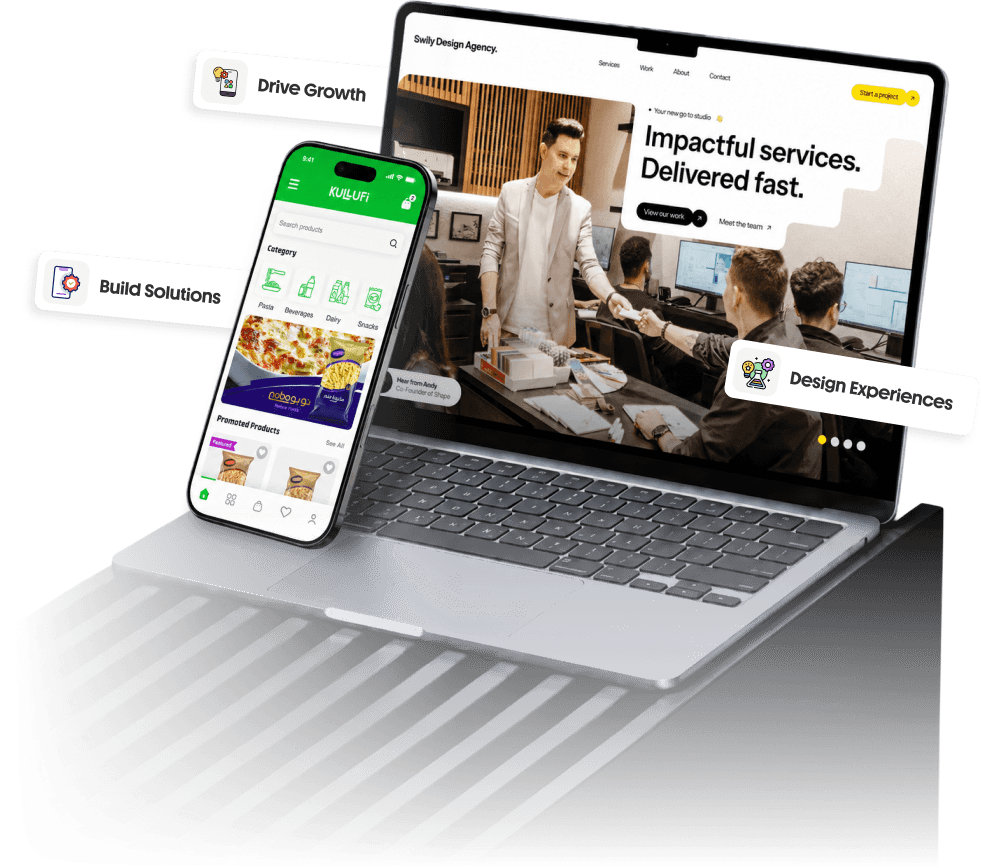 Laptop and mobile showing Branex digital solutions
